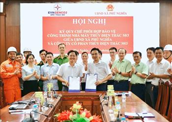 TMP và UBND xã Phú Nghĩa ký kết Quy chế phối hợp bảo vệ công trình thủy điện