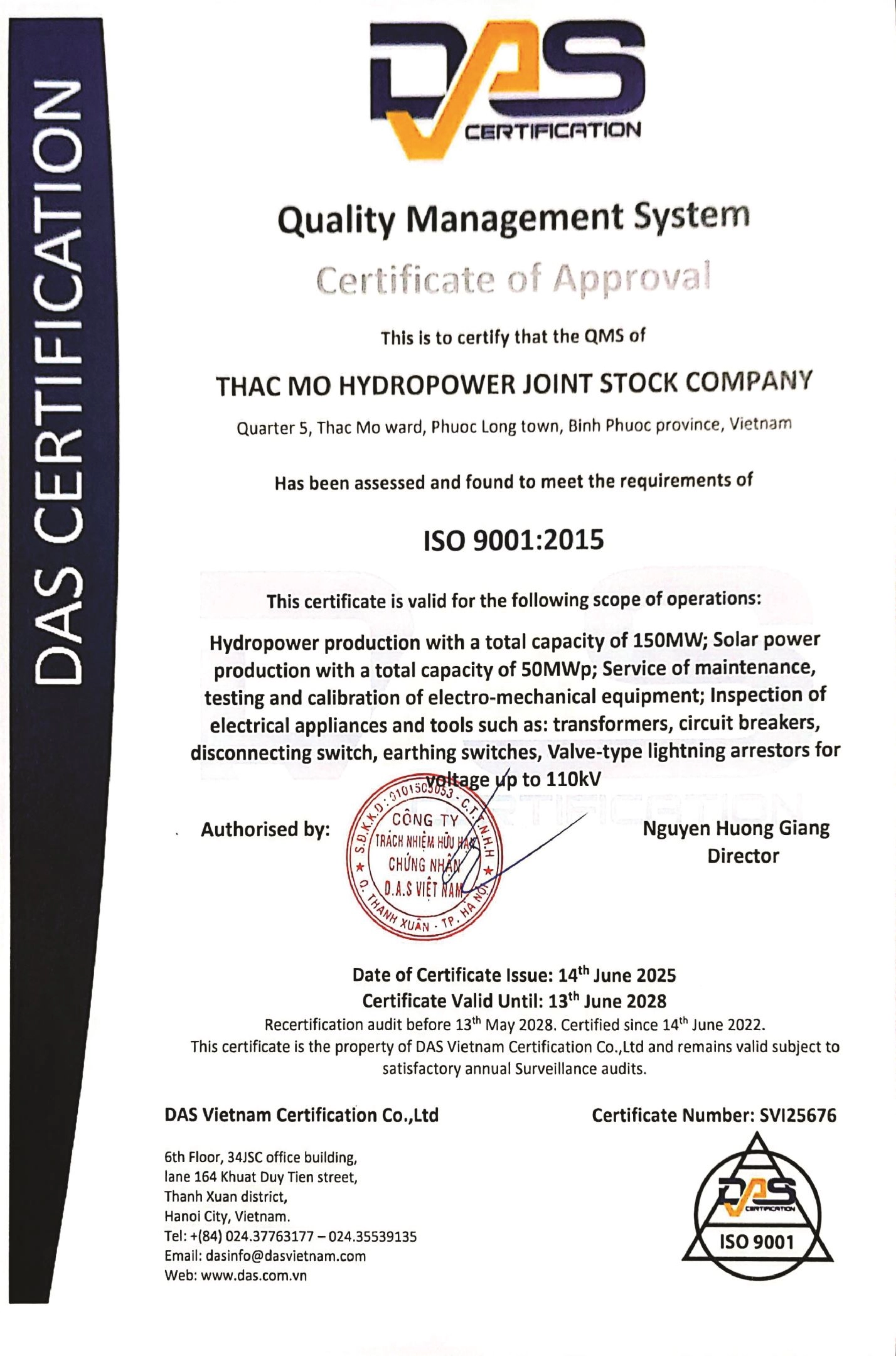 Giấy chứng nhận ISO 9001:2015